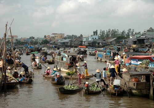 Floating market Mekong Delta Vietnam